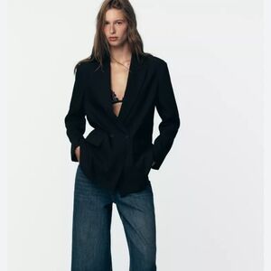 Zara Oversised Double Breasted Blazer